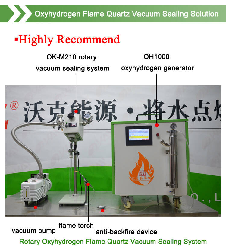 oxyhydrogen flame rotary quartz tube vacuum sealing system
